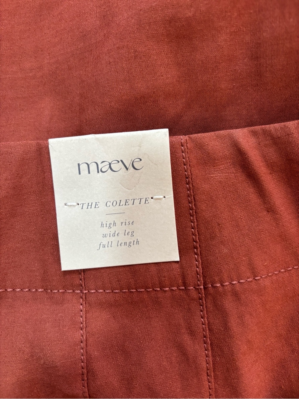 Maeve The Colette Full Length Wide Leg Pants in Cinnamon Size 29. NWT FLAW - Picture 9 of 15